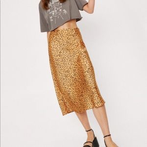 Nasty gal print polka dot midi skirt